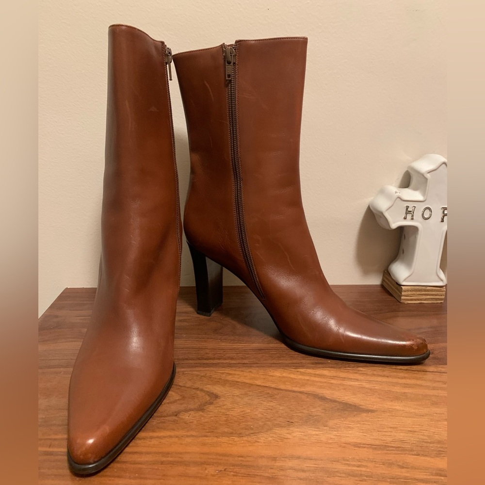 Via spiga leather heeled boots size 9 1/2 M - Picture 3 of 13